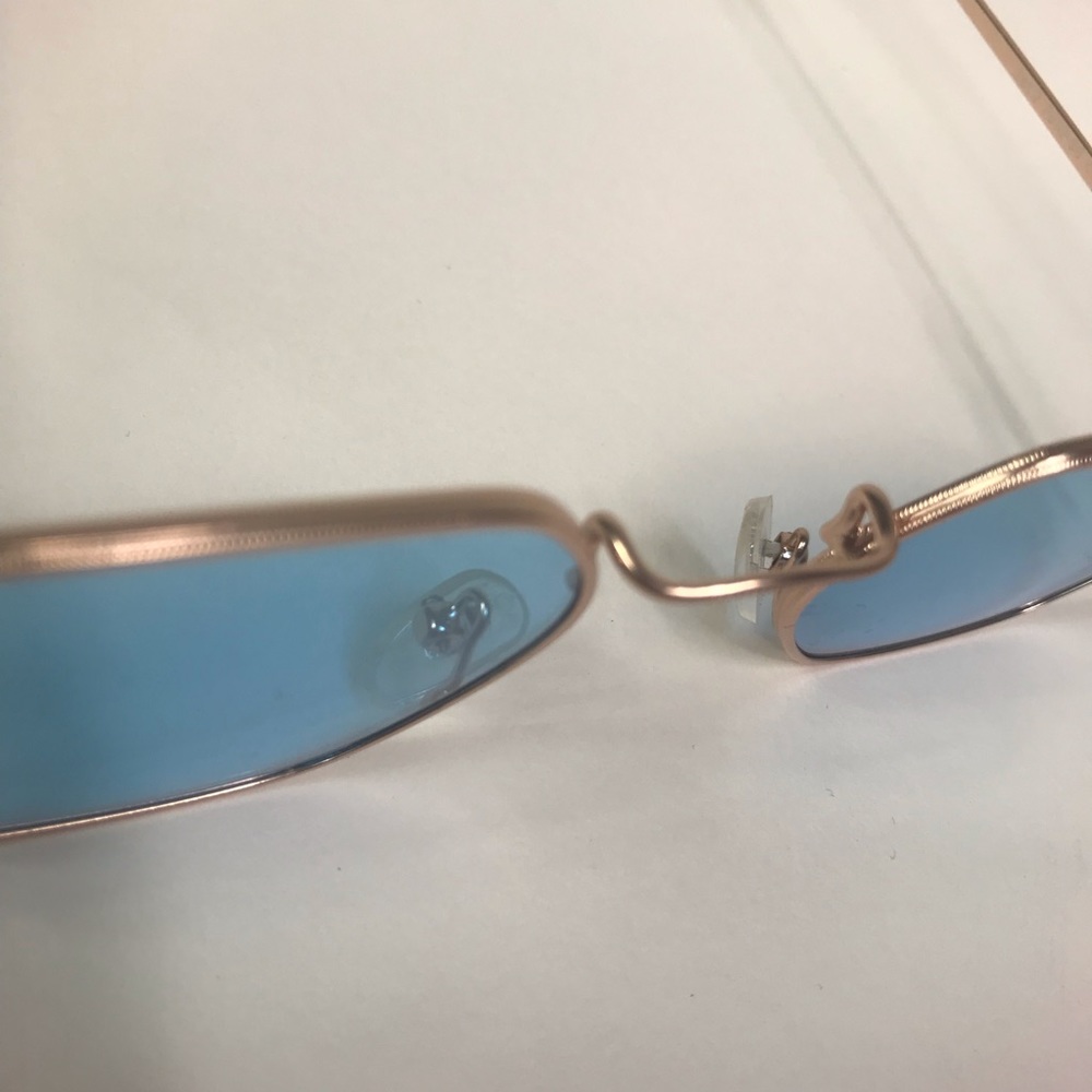 Thin Rose Golden Frame Sunglasses w/ Orange Lenses - Picture 8 of 10